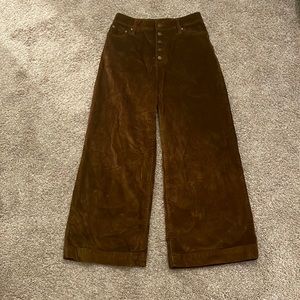 Time and Tru High Rise Wide Leg Brown Corduroy